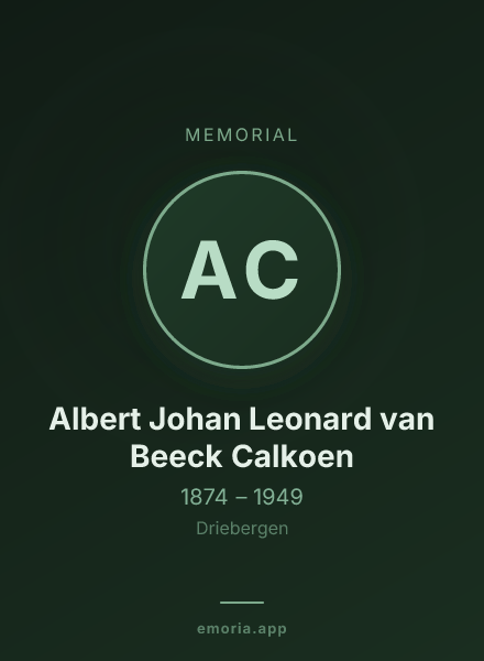 Memorial portrait of Albert Johan Leonard van Beeck Calkoen