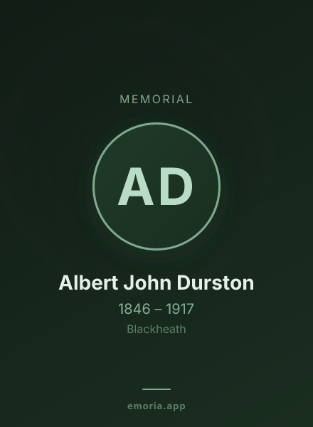 Memorial portrait of Albert John Durston