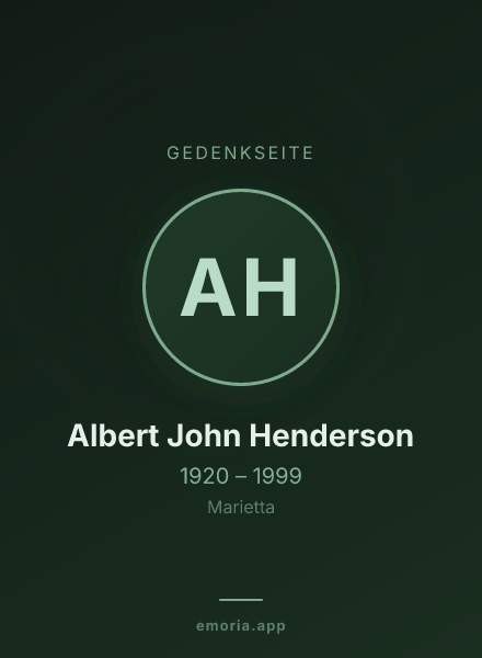 Gedenkportrait von Albert John Henderson