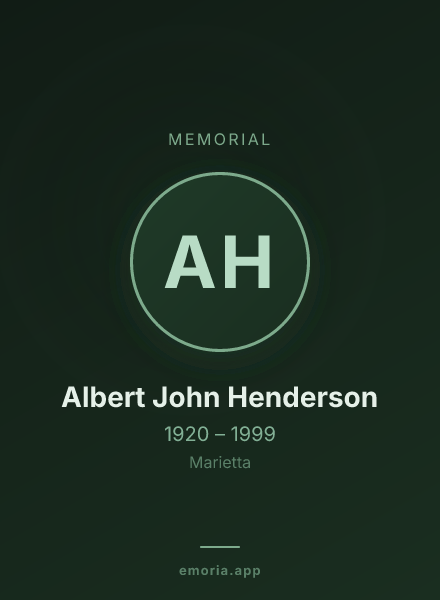 Memorial portrait of Albert John Henderson