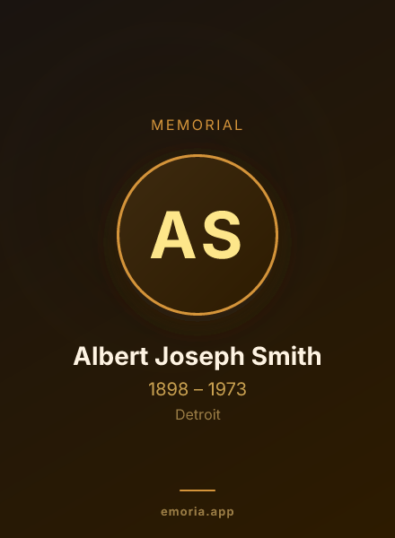Memorial portrait of Albert Joseph Smith