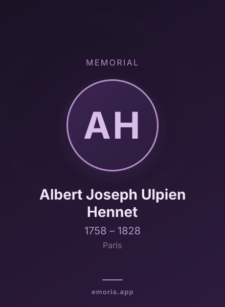 Memorial portrait of Albert Joseph Ulpien Hennet