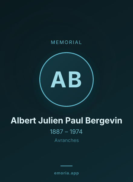 Memorial portrait of Albert Julien Paul Bergevin