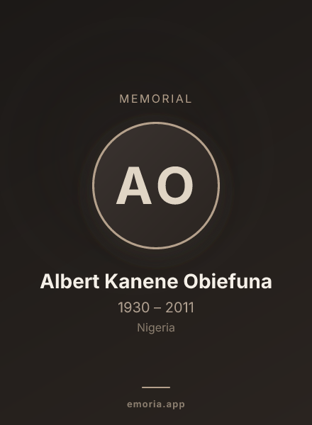 Memorial portrait of Albert Kanene Obiefuna