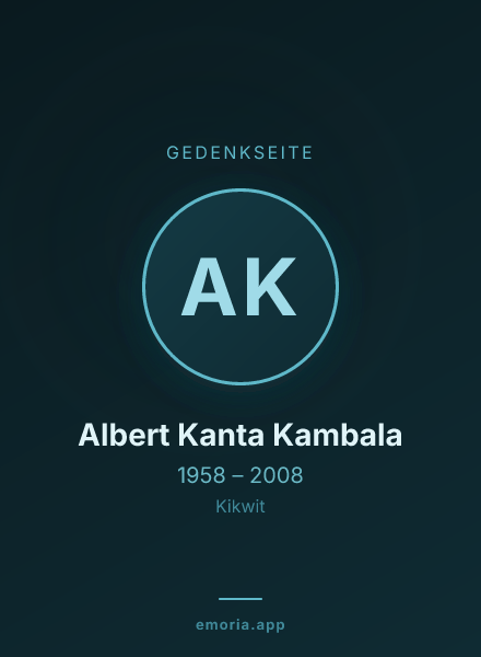 Gedenkportrait von Albert Kanta Kambala