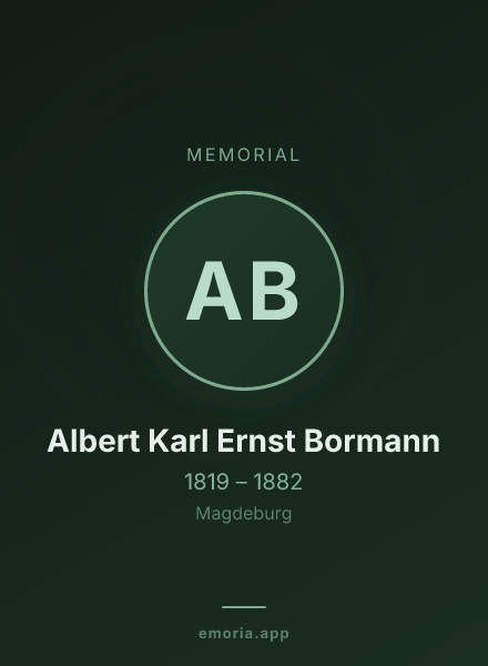 Memorial portrait of Albert Karl Ernst Bormann