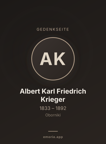 Gedenkportrait von Albert Karl Friedrich Krieger