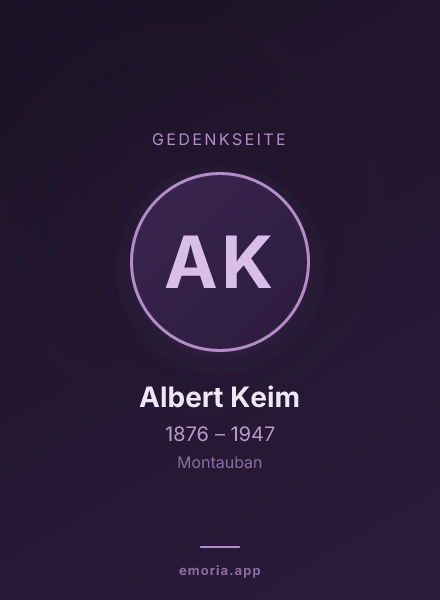 Gedenkportrait von Albert Keim