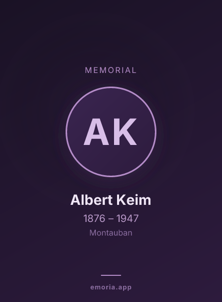 Memorial portrait of Albert Keim
