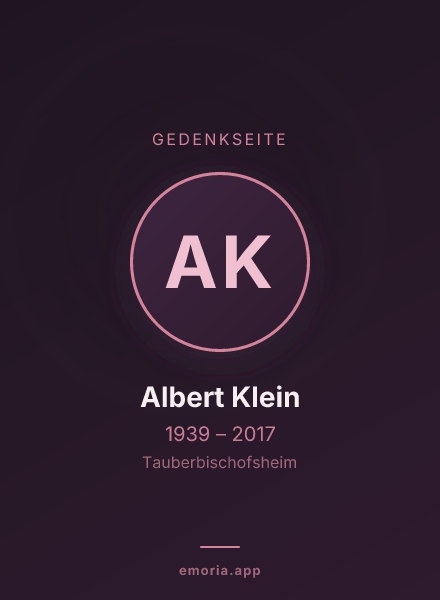 Gedenkportrait von Albert Klein