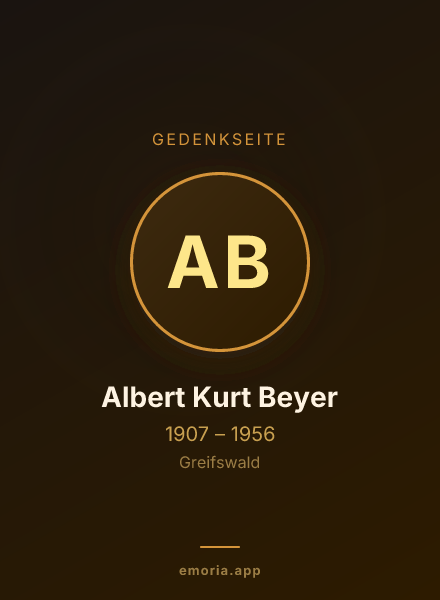 Gedenkportrait von Albert Kurt Beyer