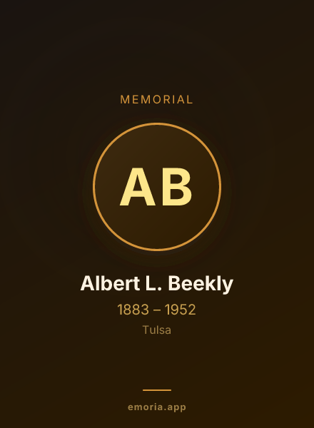 Memorial portrait of Albert L. Beekly
