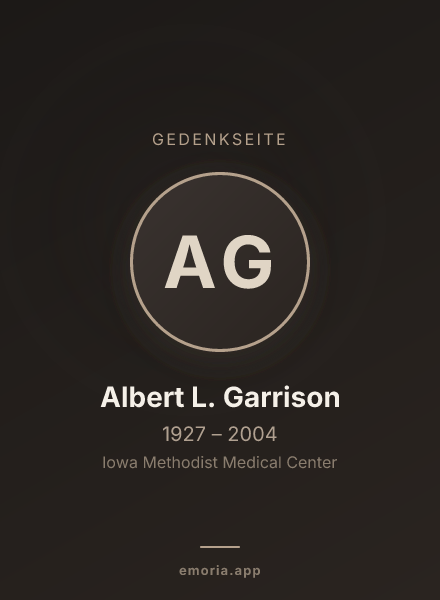 Gedenkportrait von Albert L. Garrison