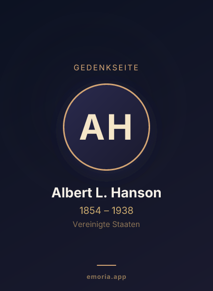 Gedenkportrait von Albert L. Hanson