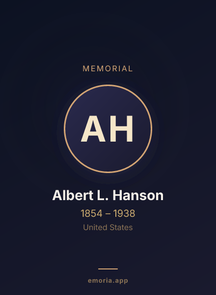 Memorial portrait of Albert L. Hanson