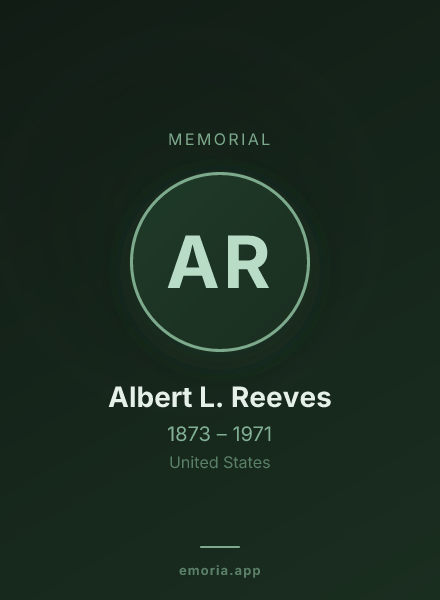 Memorial portrait of Albert L. Reeves