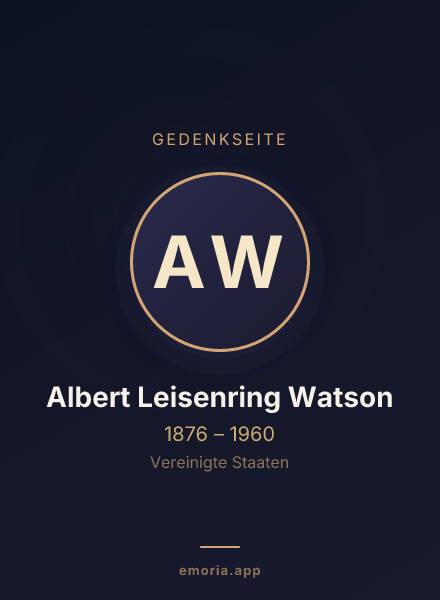 Gedenkportrait von Albert Leisenring Watson