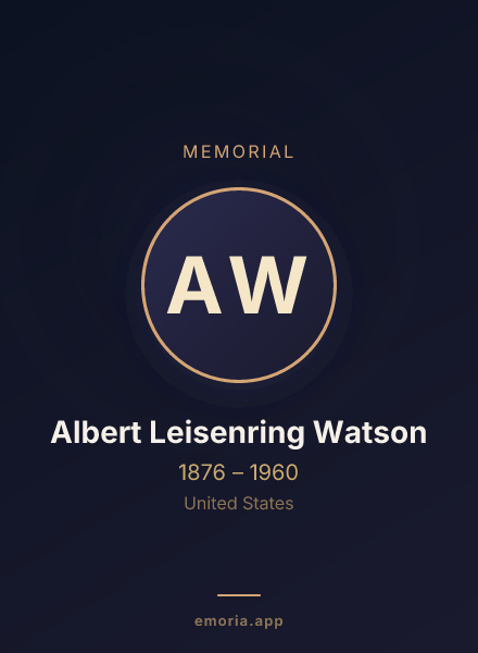 Memorial portrait of Albert Leisenring Watson