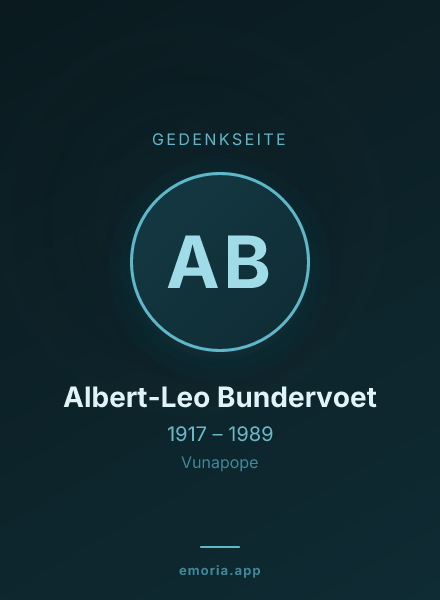 Gedenkportrait von Albert-Leo Bundervoet