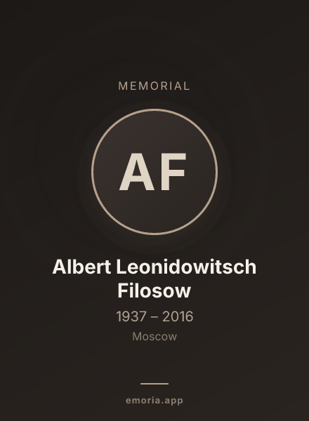 Memorial portrait of Albert Leonidowitsch Filosow