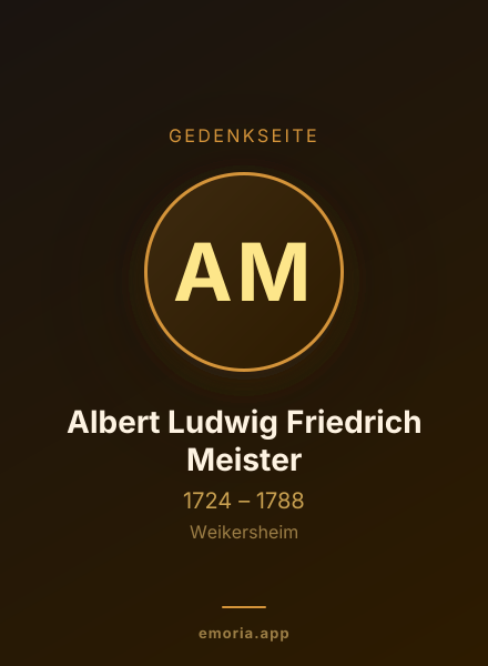 Gedenkportrait von Albert Ludwig Friedrich Meister