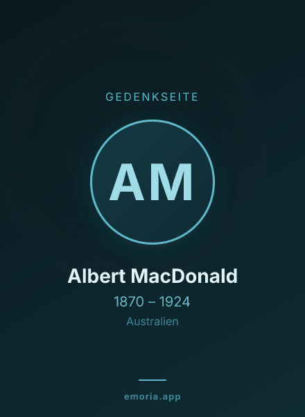 Gedenkportrait von Albert MacDonald