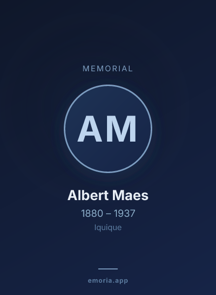 Memorial portrait of Albert Maes