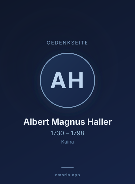 Gedenkportrait von Albert Magnus Haller