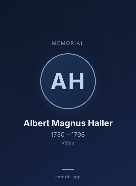 Memorial portrait of Albert Magnus Haller
