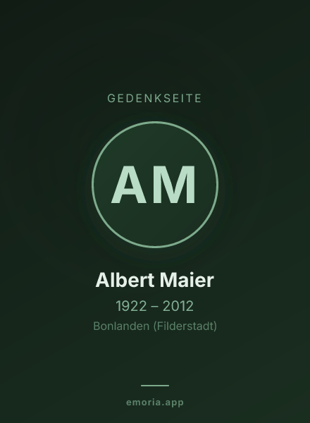 Gedenkportrait von Albert Maier