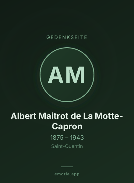 Gedenkportrait von Albert Maitrot de La Motte-Capron