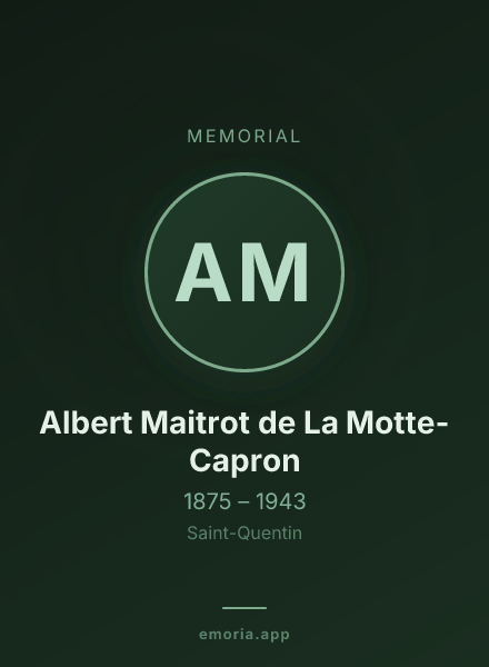 Memorial portrait of Albert Maitrot de La Motte-Capron