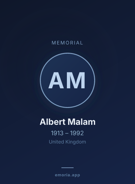 Memorial portrait of Albert Malam