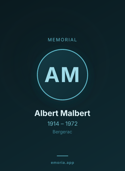 Memorial portrait of Albert Malbert