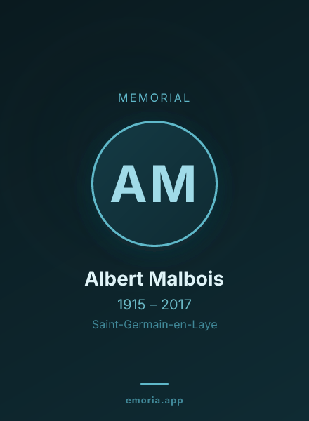 Memorial portrait of Albert Malbois