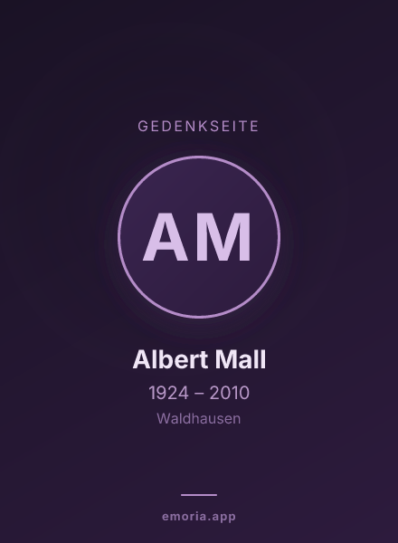 Gedenkportrait von Albert Mall