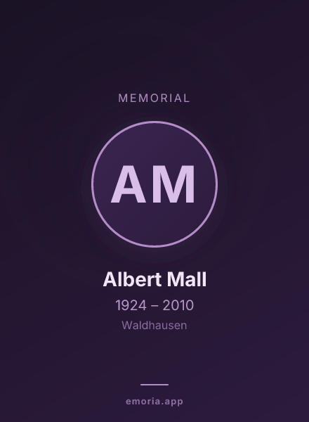 Memorial portrait of Albert Mall