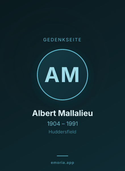 Gedenkportrait von Albert Mallalieu
