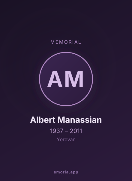 Memorial portrait of Albert Manassian
