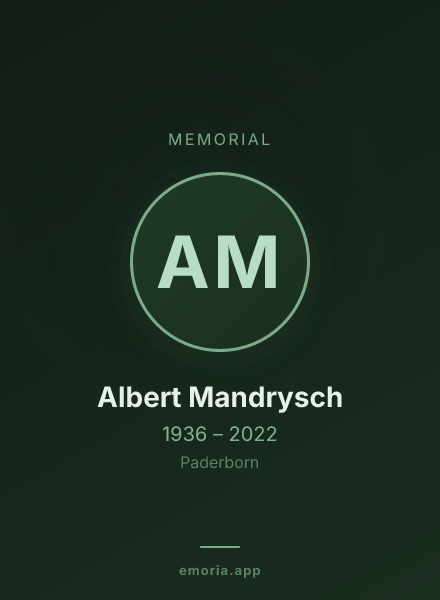 Memorial portrait of Albert Mandrysch
