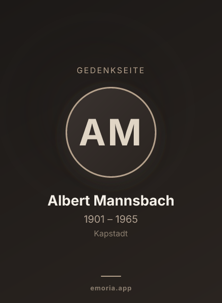 Gedenkportrait von Albert Mannsbach