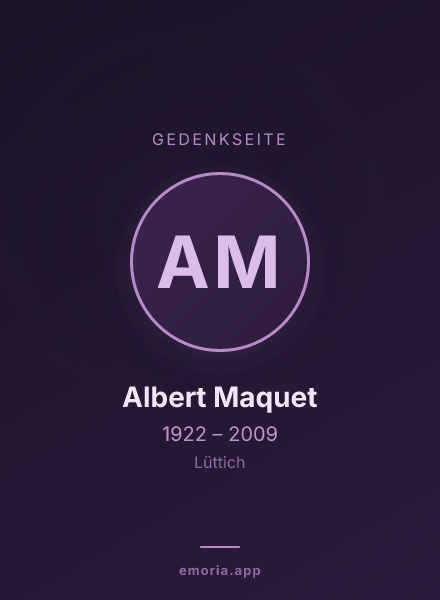 Gedenkportrait von Albert Maquet