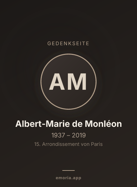 Gedenkportrait von Albert-Marie de Monléon