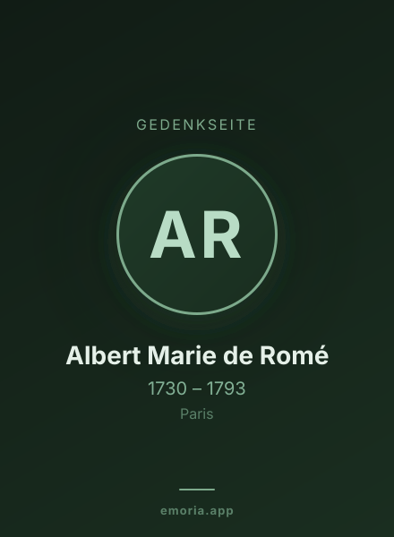 Gedenkportrait von Albert Marie de Romé