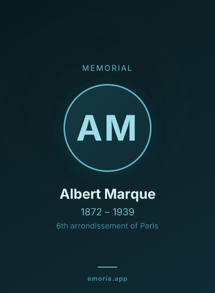 Memorial portrait of Albert Marque