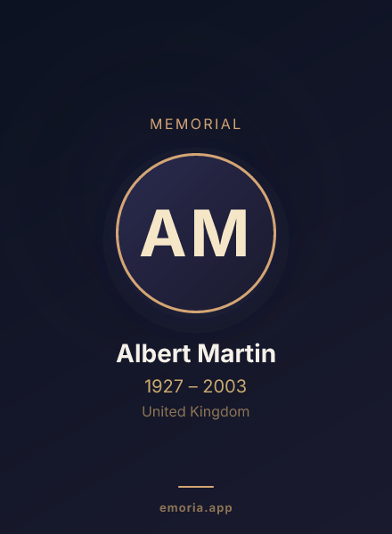 Memorial portrait of Albert Martin