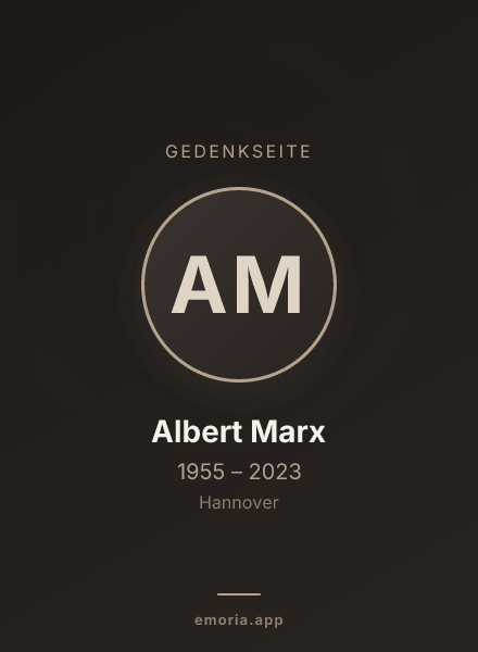Gedenkportrait von Albert Marx