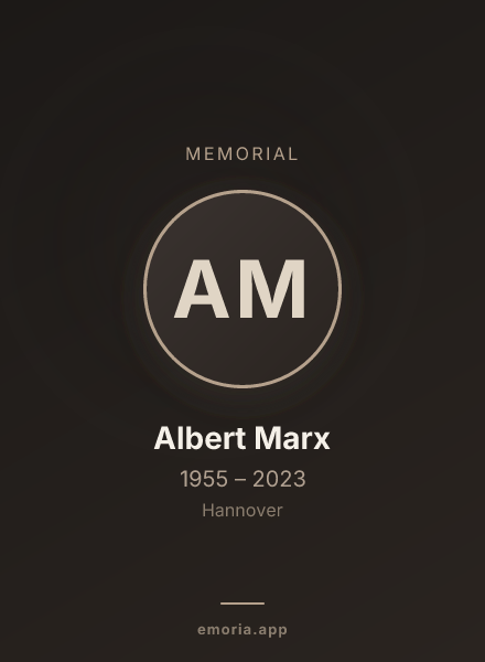 Memorial portrait of Albert Marx