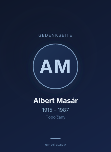 Gedenkportrait von Albert Masár