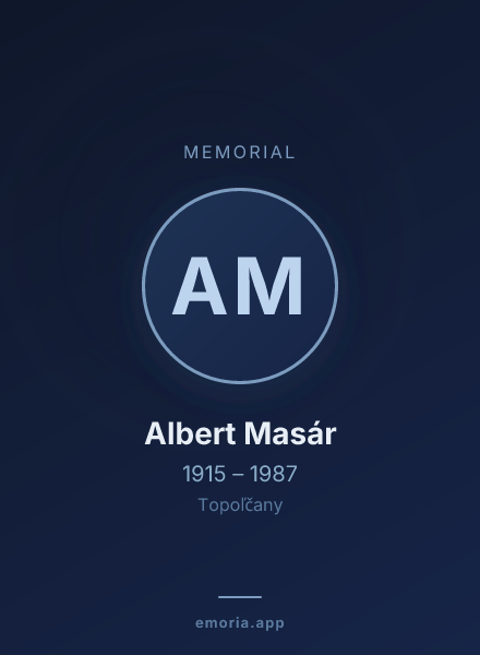 Memorial portrait of Albert Masár